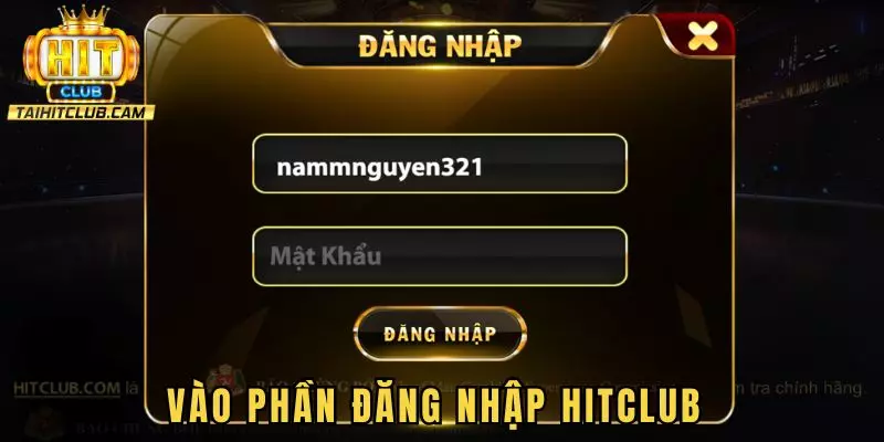 Vào phần đăng nhập HITCLUB