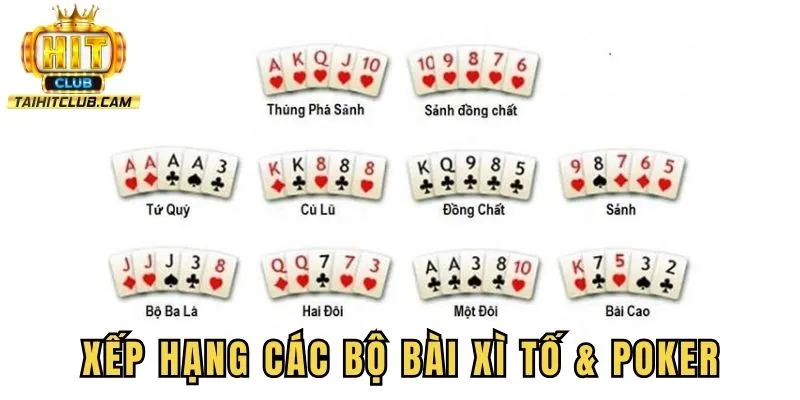 Xếp hạng các bộ bài xì tố & poker từ lớn đến nhỏ